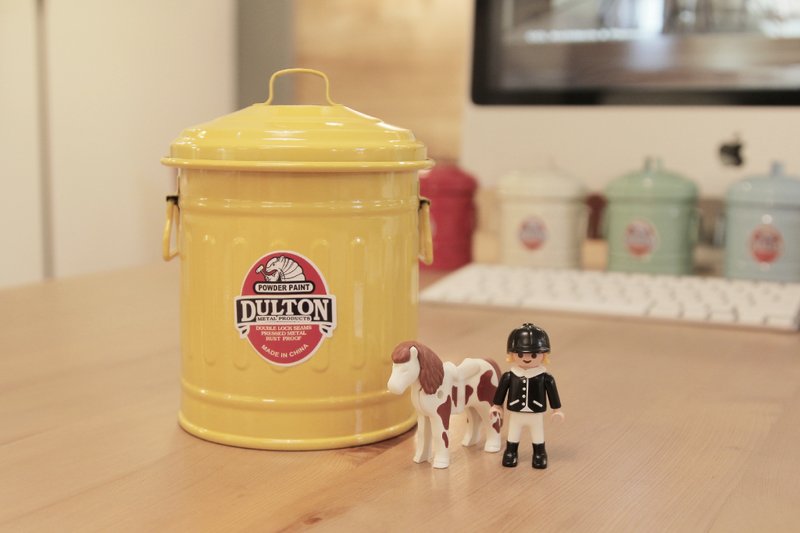 〔Dulton〕1L(黄色) 复古工业风 金属造型收纳桶/垃圾桶 - 其他 - 其他金属 黄色