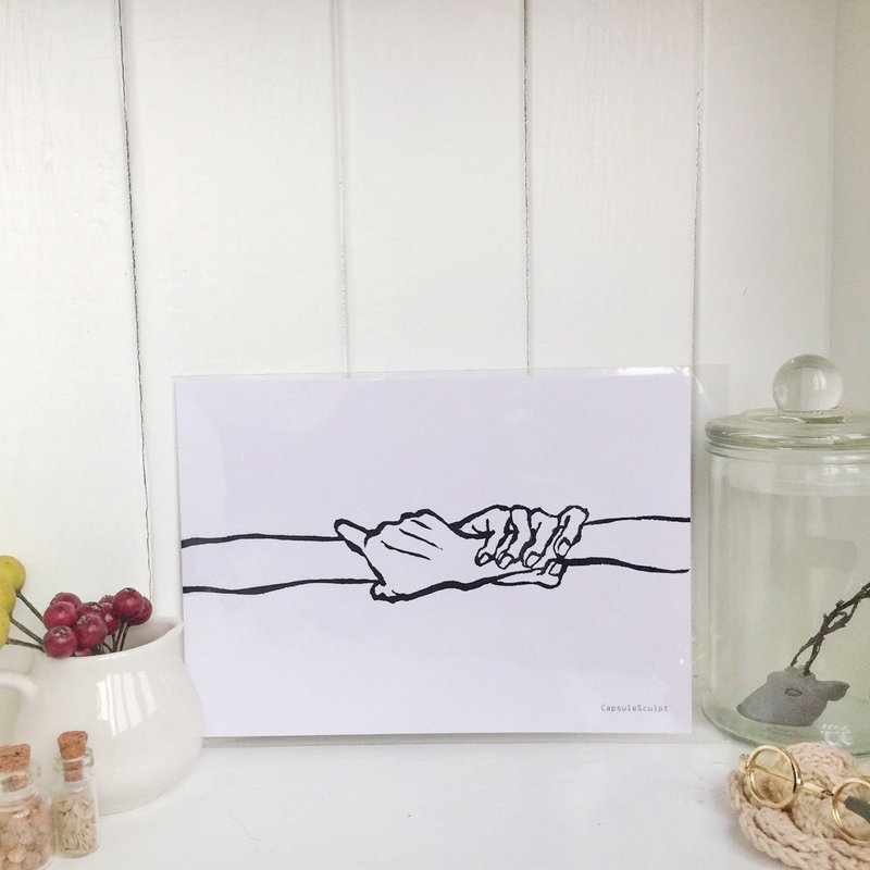 草本菟刻明信片 [刻章系列] “喜欢不需要原因” - 卡片/明信片 - 纸 白色