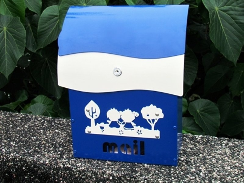 半铝半不锈钢信箱 可选颜色 门牌图案 迷人物事让生活感无所不在 - 摆饰 - 其他金属 蓝色