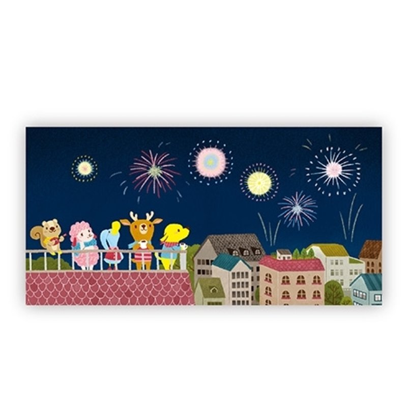 Poca 插画明信片 : 一生一世一起看烟火 (编号36) - 卡片/明信片 - 纸 蓝色