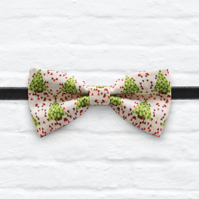 Style 0246 马塞克圣诞树 印花领结 - 颈链 - 其他材质 绿色