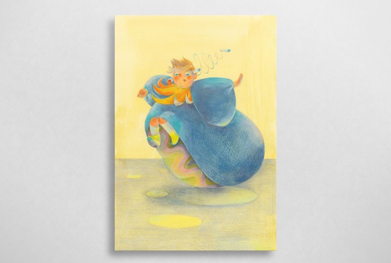 跳绳男孩明信片 - 卡片/明信片 - 纸 橘色