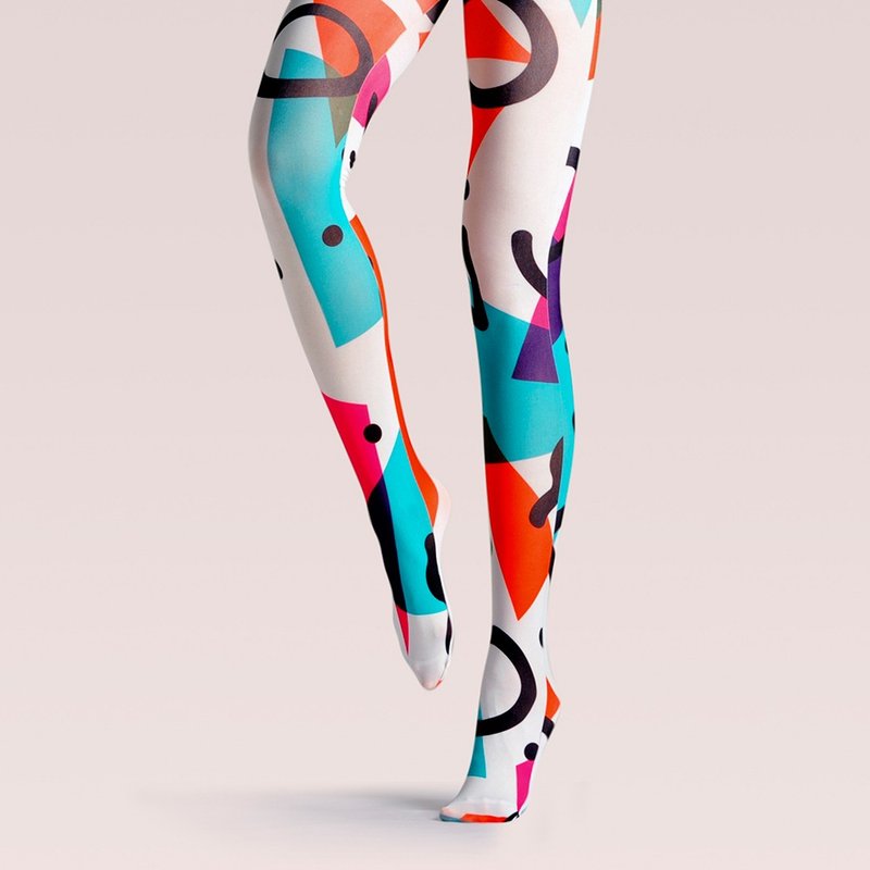 viken plan 设计师品牌 连裤袜 棉袜 创意丝袜 图案丝袜 砰砰圈 - 袜子 - 棉．麻 