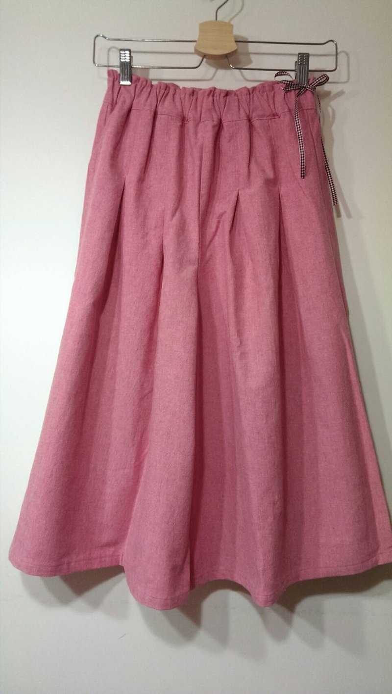 夏日宽松版裤裙 - 女装长裤 - 棉．麻 粉红色