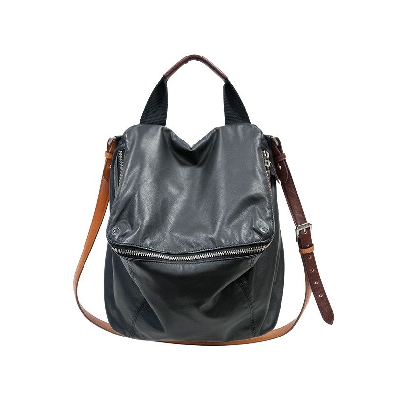 Pimm's 轻便水洗羊皮休闲肩背包－帅气黑 - 侧背包/斜挎包 - 真皮 黑色