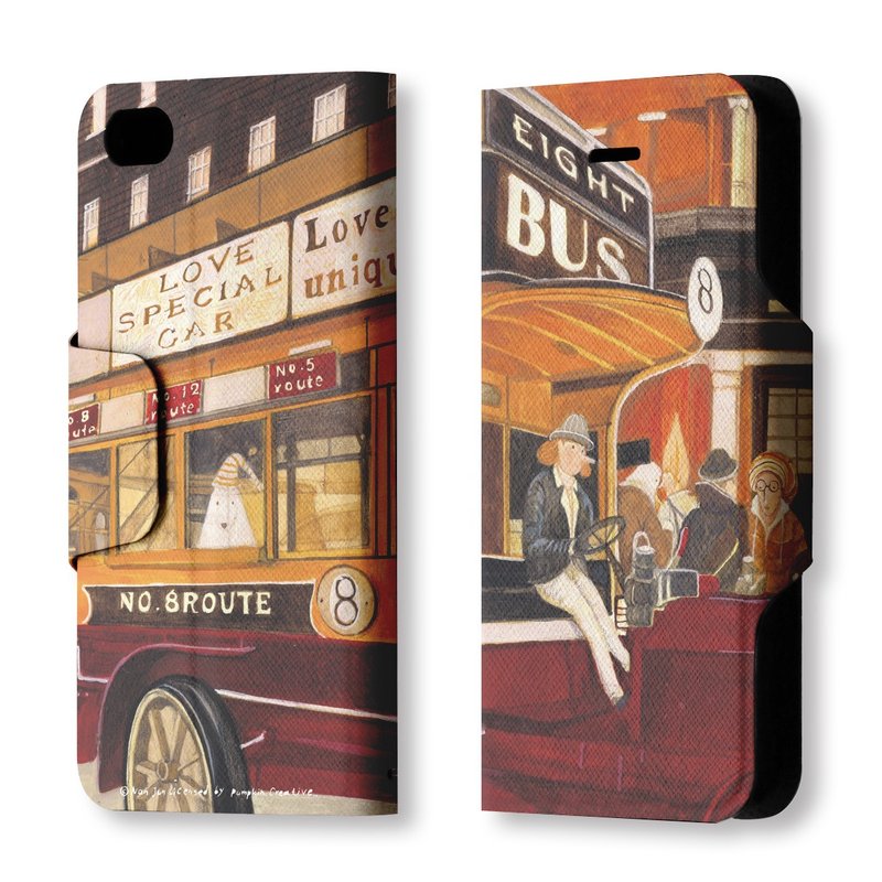 AppleWork iPhone 5/5S 翻盖式皮套 符号 PSIB5-013 - 手机壳/手机套 - 真皮 咖啡色