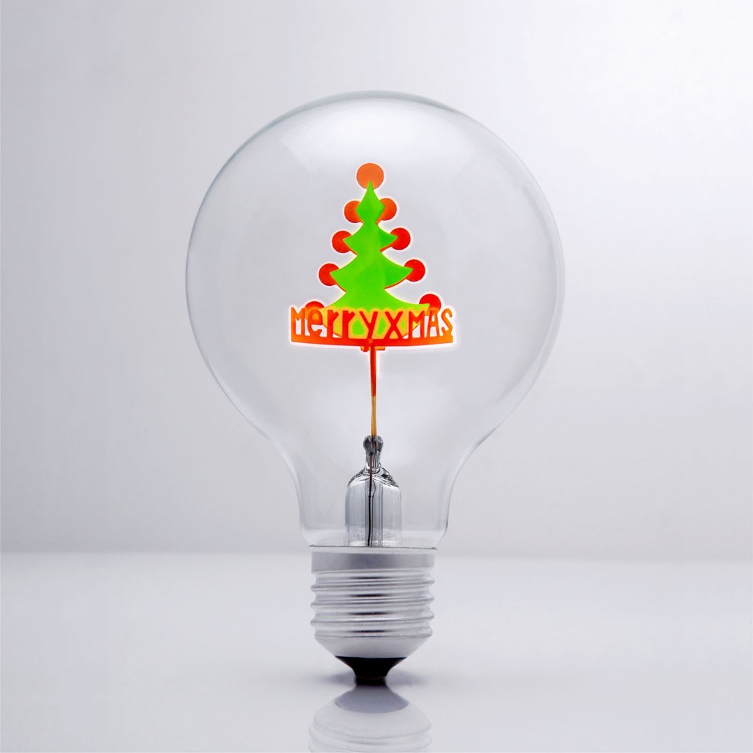 DarkSteve 简约 英伦风 圣诞快乐球灯泡 Edison-Style 爱迪生灯泡: 1 个 (纯灯泡) - 灯具/灯饰 - 玻璃 红色