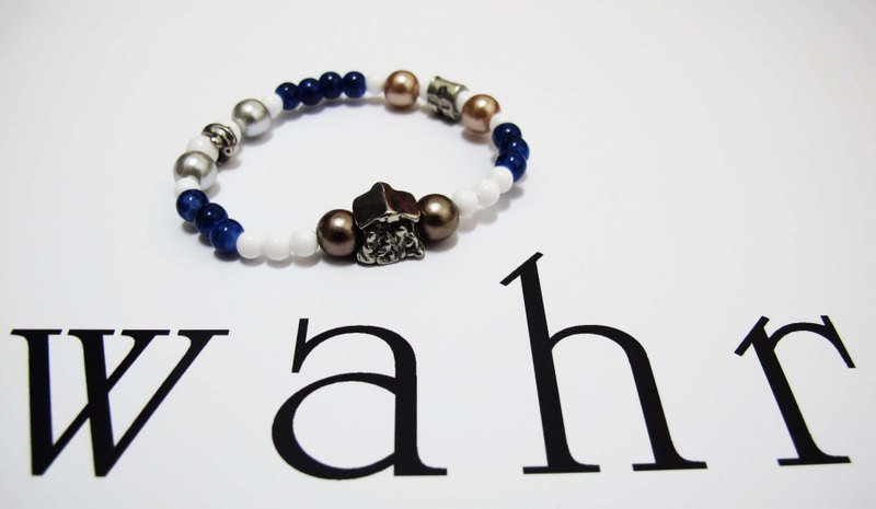 【Wahr】屋子蓝蓝白白手炼 - 手链/手环 - 其他材质 白色