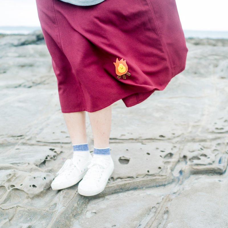 阿骂的灶咖 / 四片裙 - 裙子 - 其他材质 红色