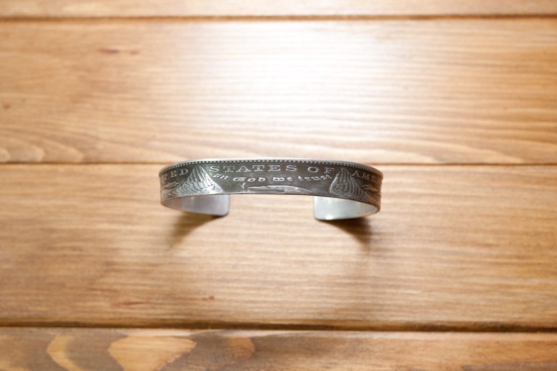Dreamstation皮革鞄研所，美国摩根一美元银币手环超宽版Silver bracelet，嘻皮，哈雷，重机 - 手链/手环 - 其他金属 银色