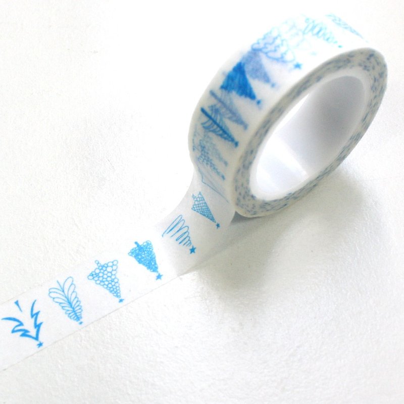 圣诞节限定 X'MAS 纸胶带 B14 雪地圣诞树 - 纸胶带 - 纸 白色