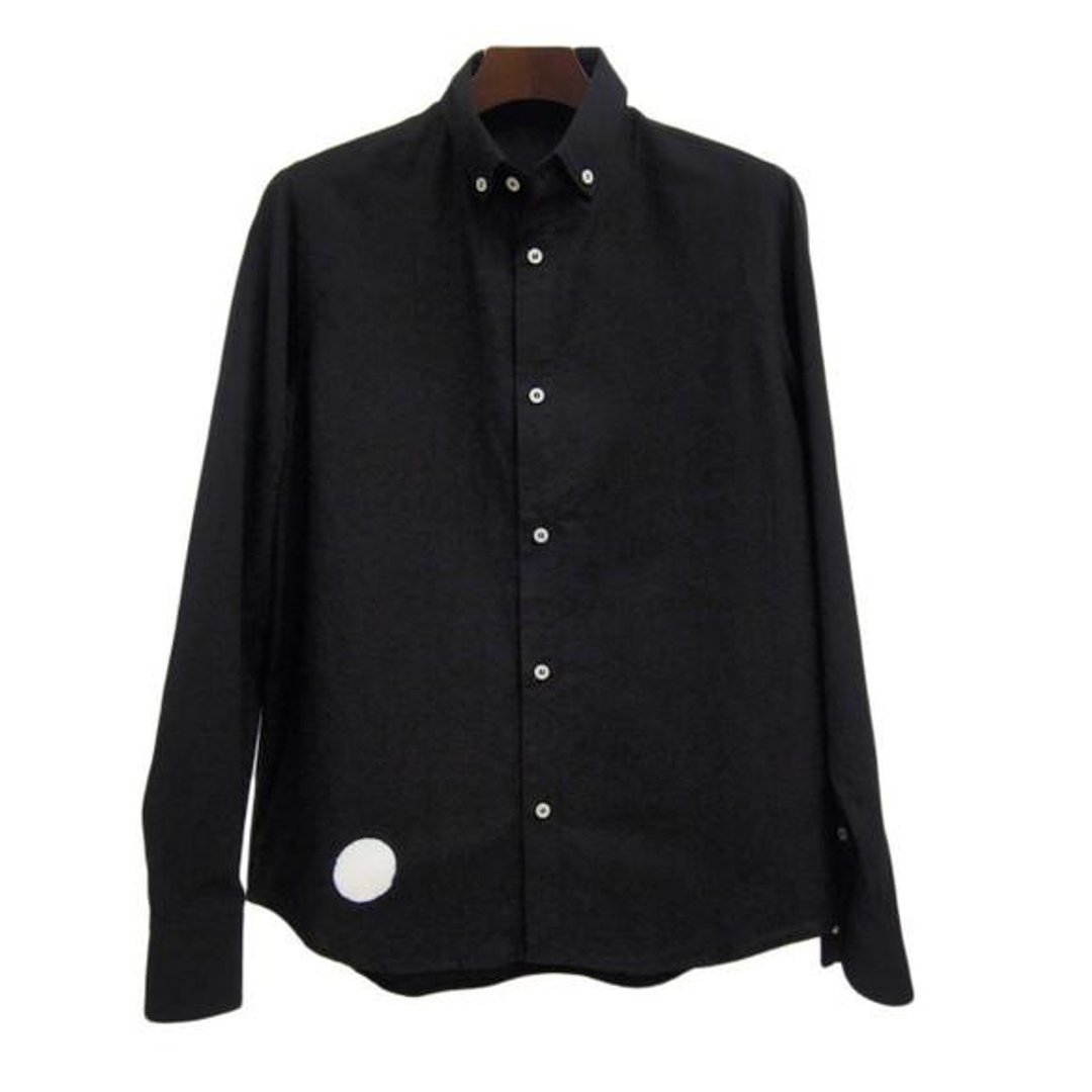 <Mサイズ> The black-and-white round die-cut by Tsumugirabo by black-dyed shirt traditional craft Nagoya black crested dyed in Japan - 女装衬衫 - 其他材质 