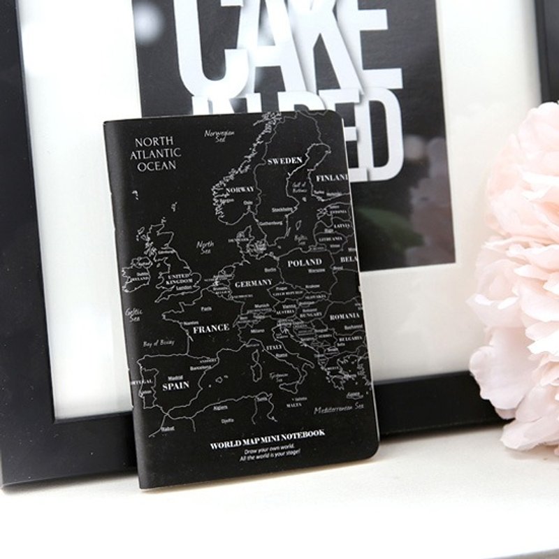 Dessin x indigo-世界地图迷你笔记本-科幻黑,IDG05153 - 笔记本/手帐 - 纸 黑色