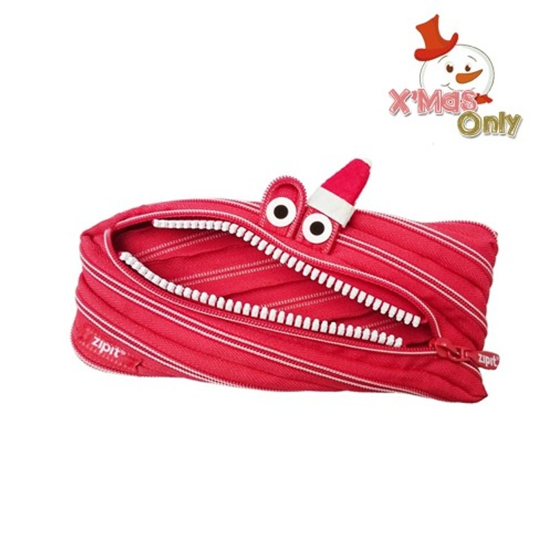 Zipit 怪兽拉链包(中)-圣诞节限量版 - 化妆包/杂物包 - 其他材质 红色