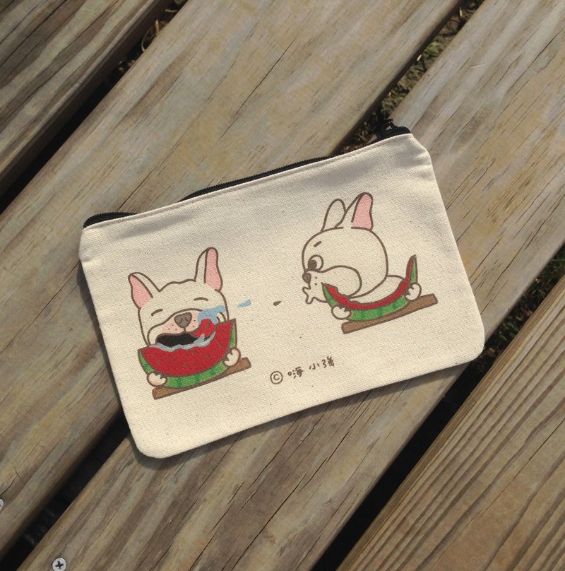 吐西瓜籽 │ 收纳包 - 化妆包/杂物包 - 棉．麻 白色