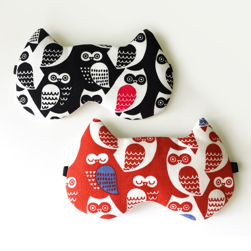 88折优惠中！我是夜猫子 / 猫头鹰 睡眠眼罩2组（黑色与红色）手工 限量 秋天 旅行 圣诞 交换 礼物 - 寝具 - 其他材质 