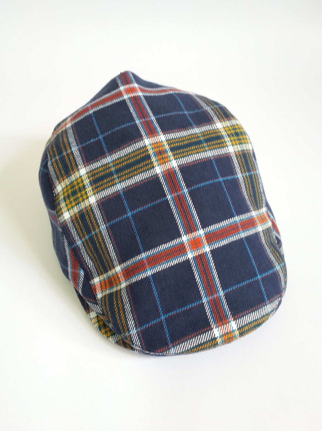 蓝色苏格兰格纹狩猎帽(Flat Cap) - 帽子 - 棉 蓝色