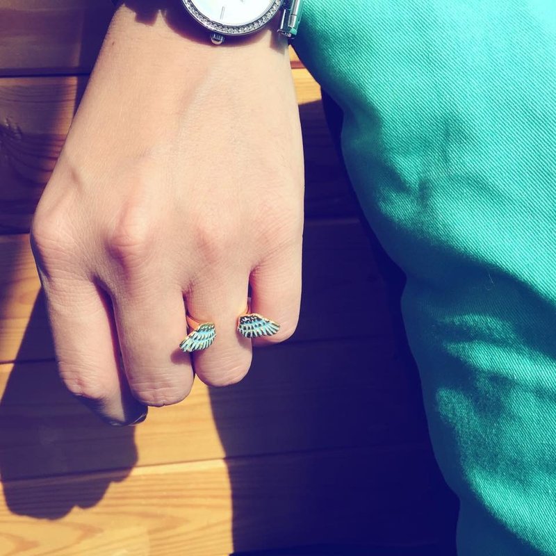 立体翅膀 手作戒指 - 戒指 - 其他金属 