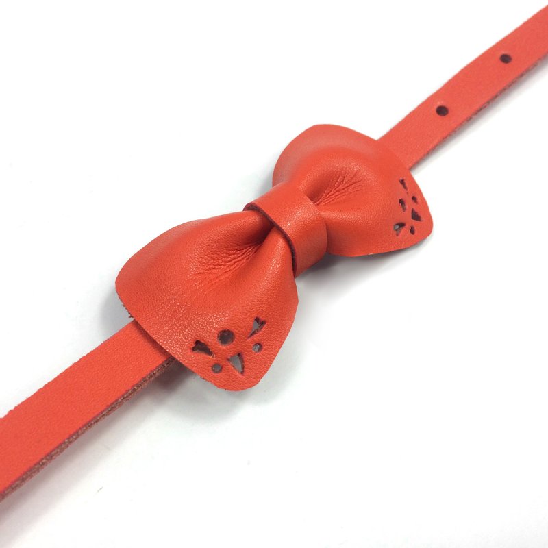 给我一点花火 看我闪闪发光 之 红色烟火 - 项圈/牵绳 - 真皮 橘色