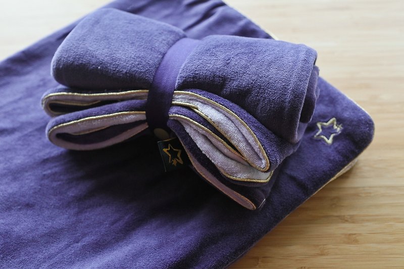 [my little star]极光星星 有机棉手作双面小被被 - 围嘴/口水巾 - 棉．麻 紫色