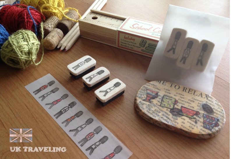[手工橡皮章] UK Traveling 小卫兵 - 其他 - 其他材质 卡其色
