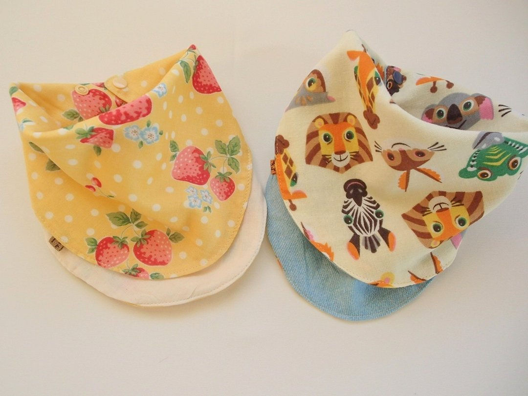 Baby Bib,Set of 2,Reversible,Baby Infinity Scarf Bib,Baby Bandana Bib,Super Soft - 围嘴/口水巾 - 棉 黄色