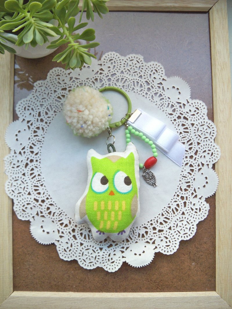 萌猫头鹰吊饰-S - 钥匙链/钥匙包 - 其他材质 