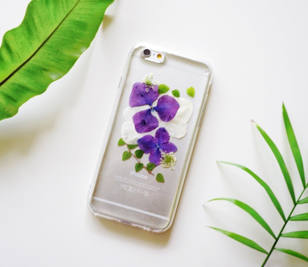 紫色绣球系列// 植物标本 押花手机壳 iphone 5/5s/SE/6/6s/6 plus/6s plus/7/7plus/Samsung S4/S5/S6/S6Edge/S7/S7Edge/Note3/Note4/Note5 - 手机壳/手机套 - 塑料 