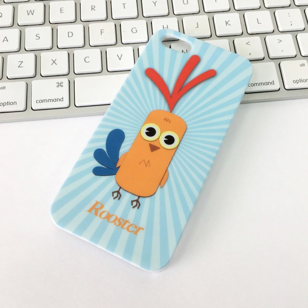 香港原创设计 可爱动物公鸡图案  iPhone X,  iPhone 8,  iPhone 8 Plus, iPhone 7, iPhone 7 Plus, iphone 6/6S , iphone 6/6S PLUS, Samsung Galaxy Note 7 透明手机壳 - 手机壳/手机套 - 塑料 蓝色