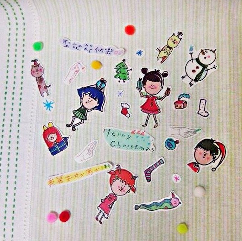 当当当圣诞贴纸特辑25张入 - 贴纸 - 防水材质 红色