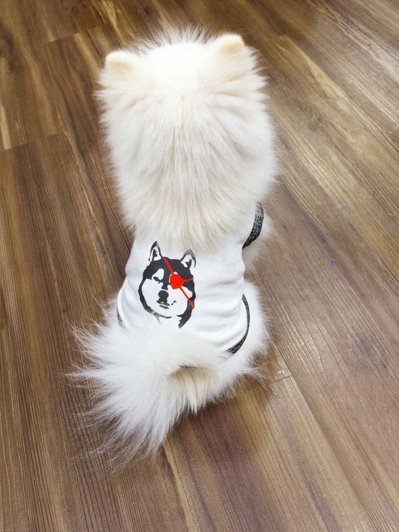 哈士奇百变秀 Husky's Show Time (毛孩款) - 衣/帽 - 棉．麻 白色