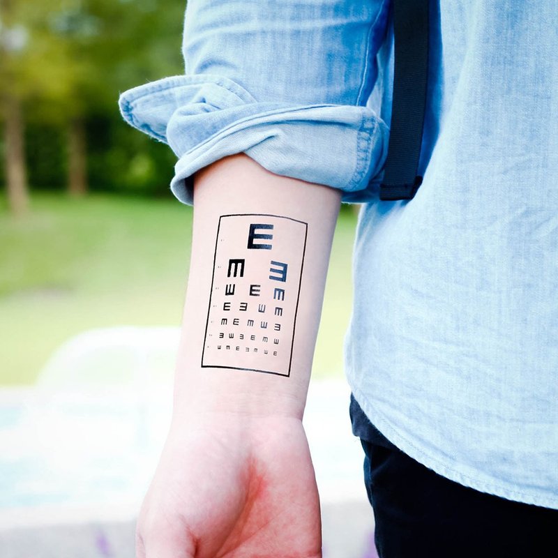 刺青纹身贴纸 - 视力检查 趣味 纹身 Surprise Tattoos - 纹身贴 - 纸 黑色