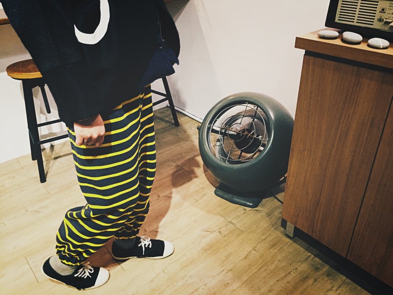 厚弹性内铺棉保暖低档条纹缩口老爷裤 - 女装长裤 - 其他材质 黄色