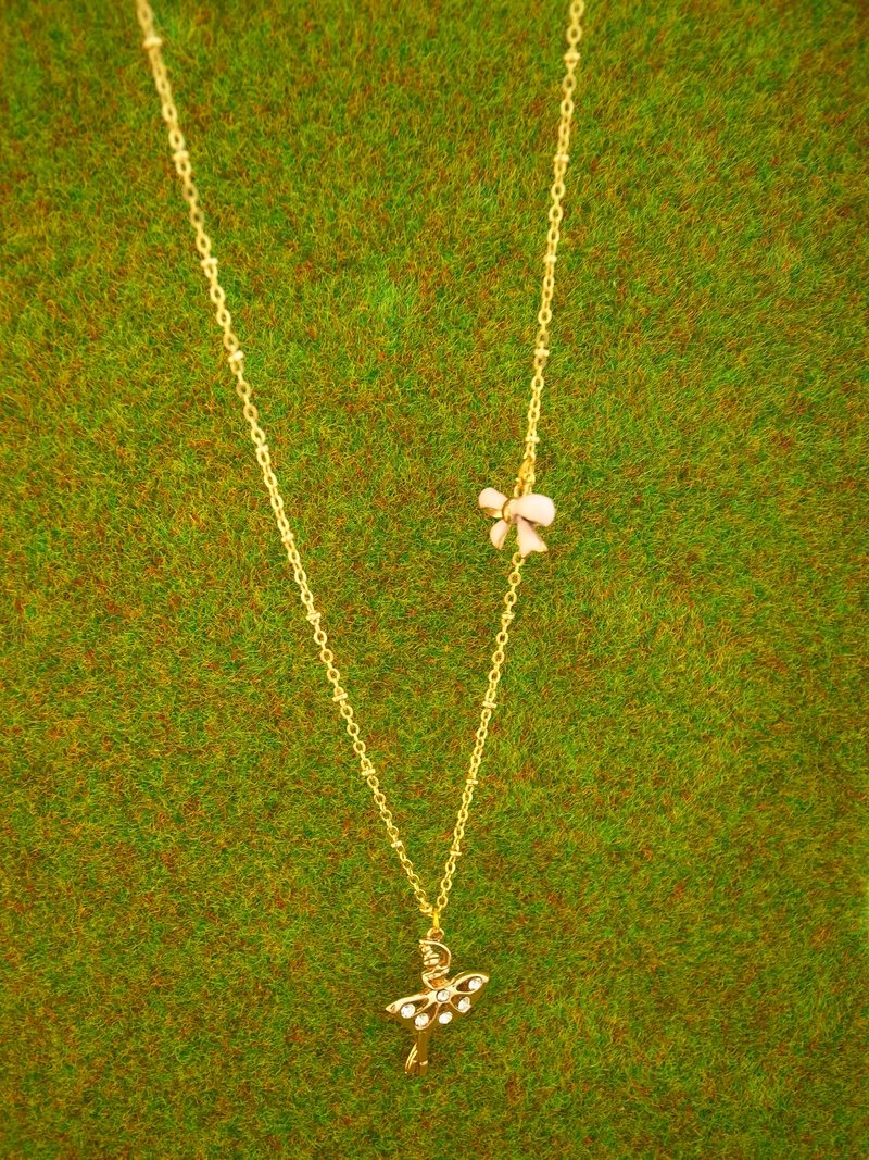 《亮晶晶系列》芭蕾女孩项链 - 项链 - 其他金属 金色