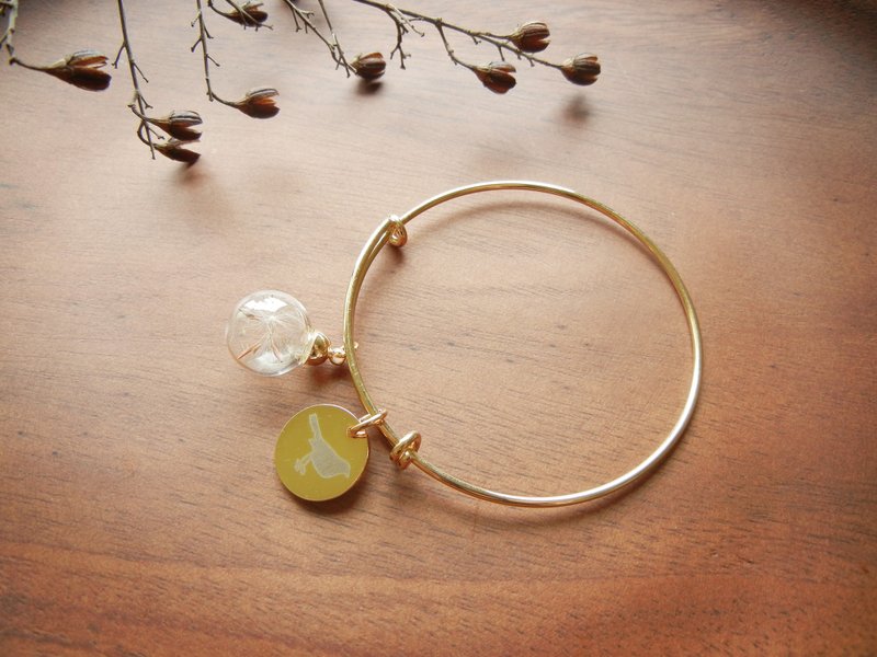 *coucoubird*玫瑰金蒲公英手环-只剩鹿头款 - 手链/手环 - 玻璃 金色