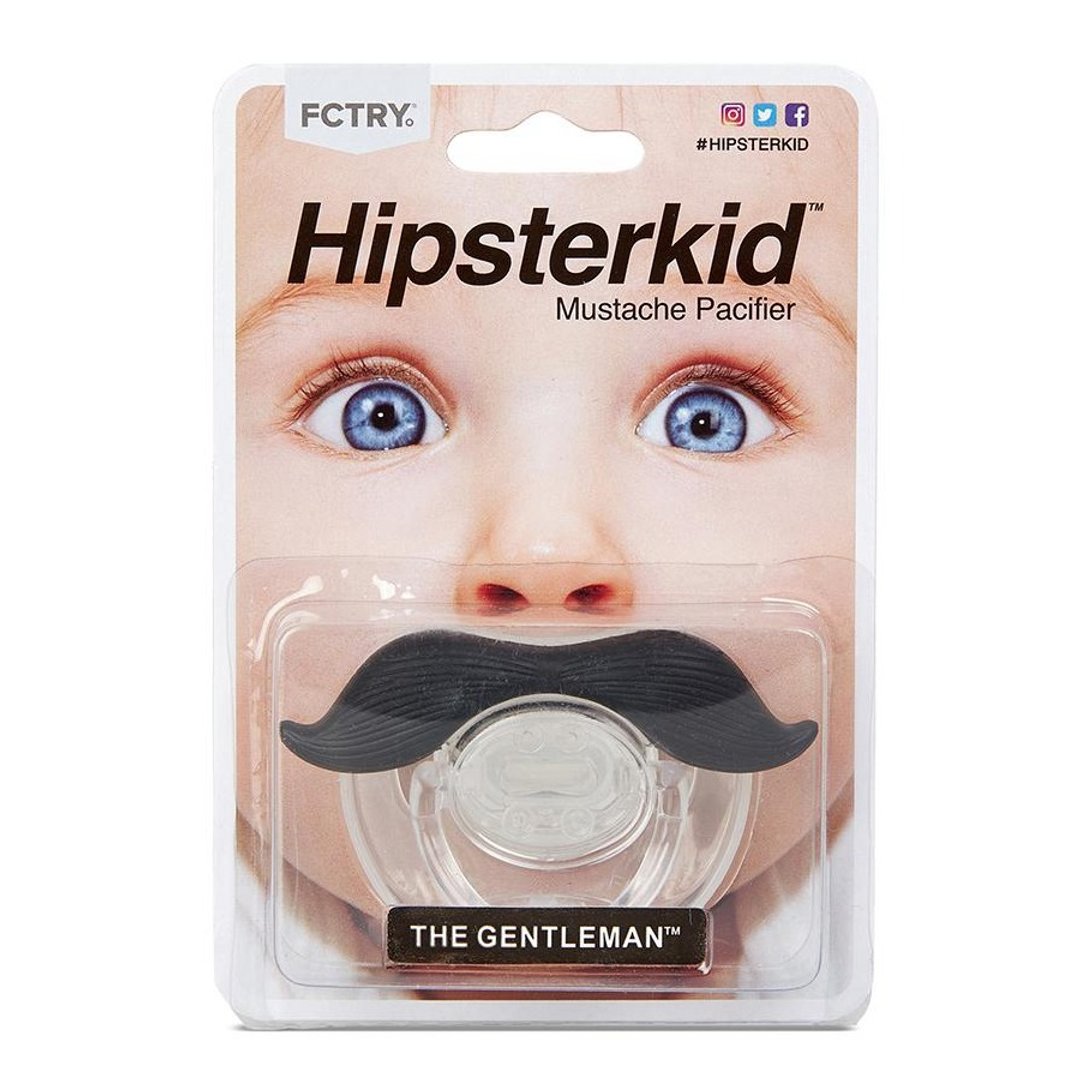 美国Hipsterkid绅士胡婴儿奶嘴BPAFree万圣节弥月礼生日礼周岁礼 - 奶瓶/奶嘴 - 硅胶 黑色