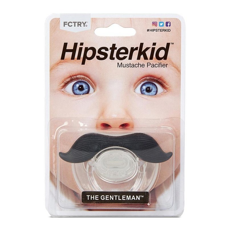 美国Hipsterkid绅士胡婴儿奶嘴BPAFree万圣节弥月礼生日礼周岁礼 - 奶瓶/奶嘴 - 硅胶 黑色