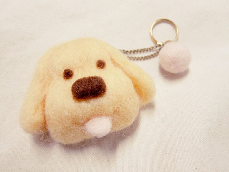 手作羊毛毡 - 钥匙链/钥匙包 - 羊毛 橘色