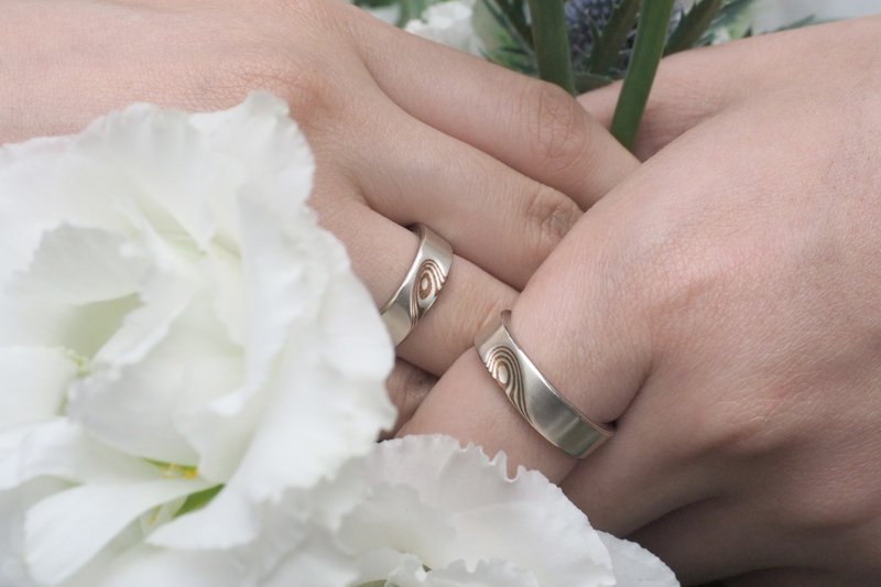 木目金Mokume Gane【伴侣SOULMATE】对戒 - 对戒 - 其他金属 灰色