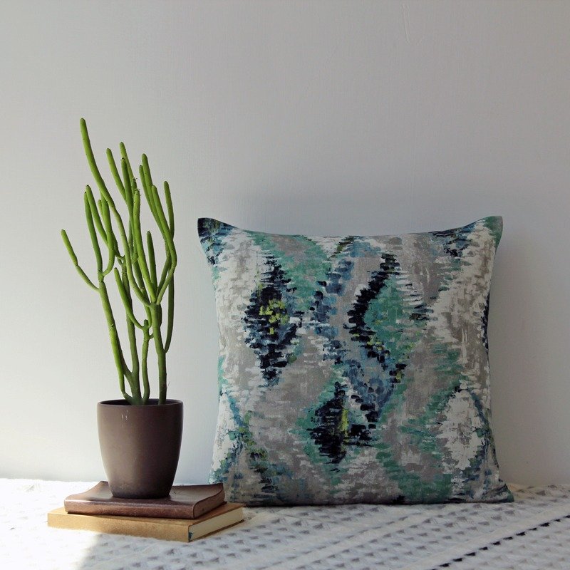 【VARKO】悠蓝沉静 / 手作抱枕套 - 枕头/抱枕 - 棉．麻 蓝色