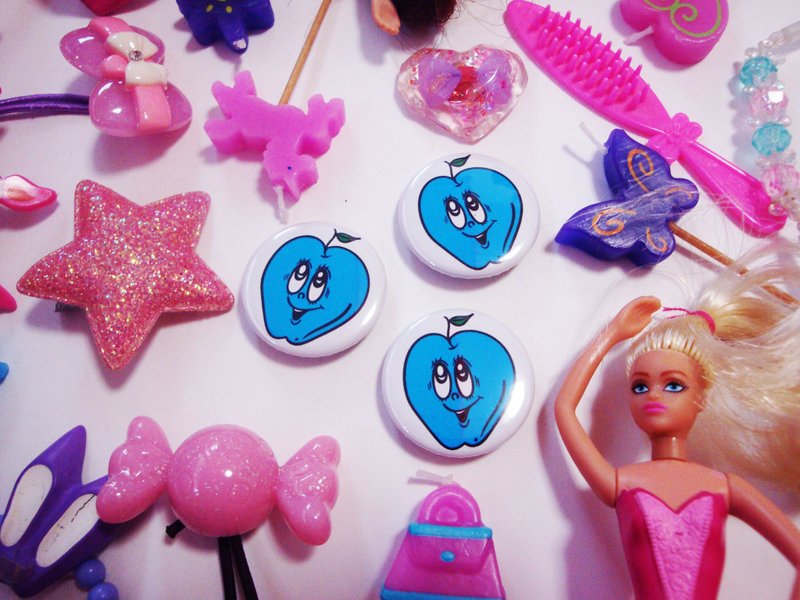 《胸章 别针 胸针》蓝色苹果 - 胸针 - 其他金属 蓝色