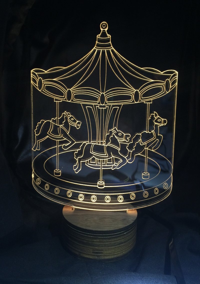 LightXLife 3D夜灯-MerryGoRound可定制化加名字 - 灯具/灯饰 - 木头 金色