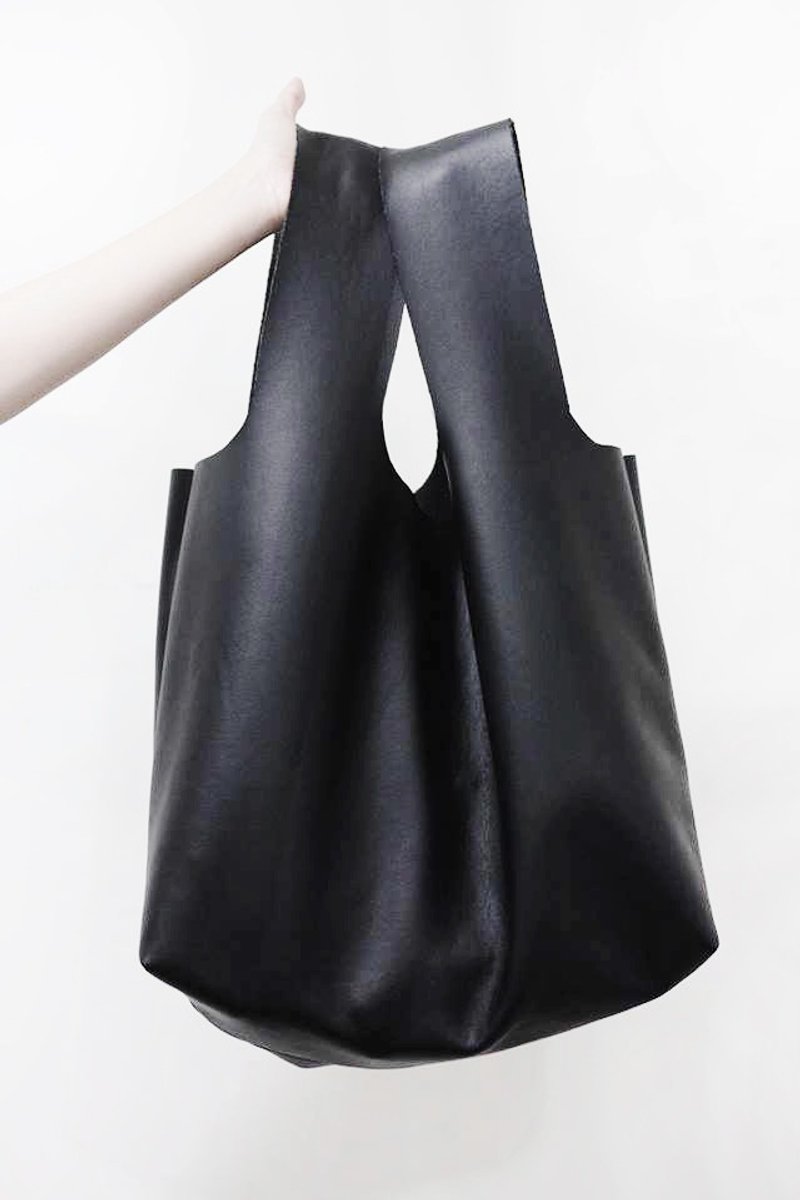 FUCK IT"bag  高质感皮革毛料黑 M号 - 侧背包/斜挎包 - 真皮 黑色