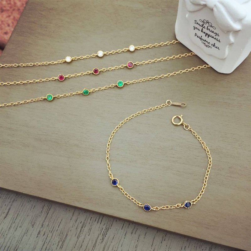 K14FG梦想之手链(绿/宝蓝/白/酒红) - 手链/手环 - 其他金属 多色