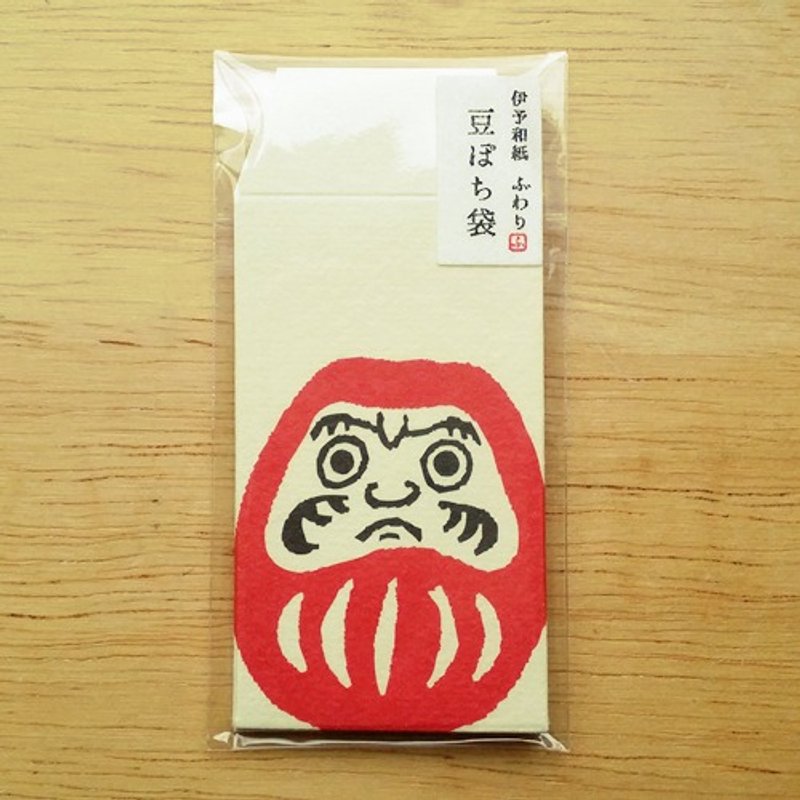 日本 伊予和纸 Fuwari 和纸迷你年玉袋.红包袋【达摩(FMP10313)】 - 红包/春联 - 纸 红色