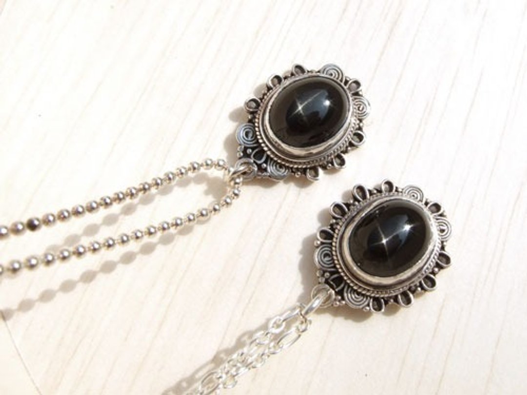 ♦My.Crystal♦高品质透辉星石手工银坠(黑星石) - 项链 - 宝石 黑色