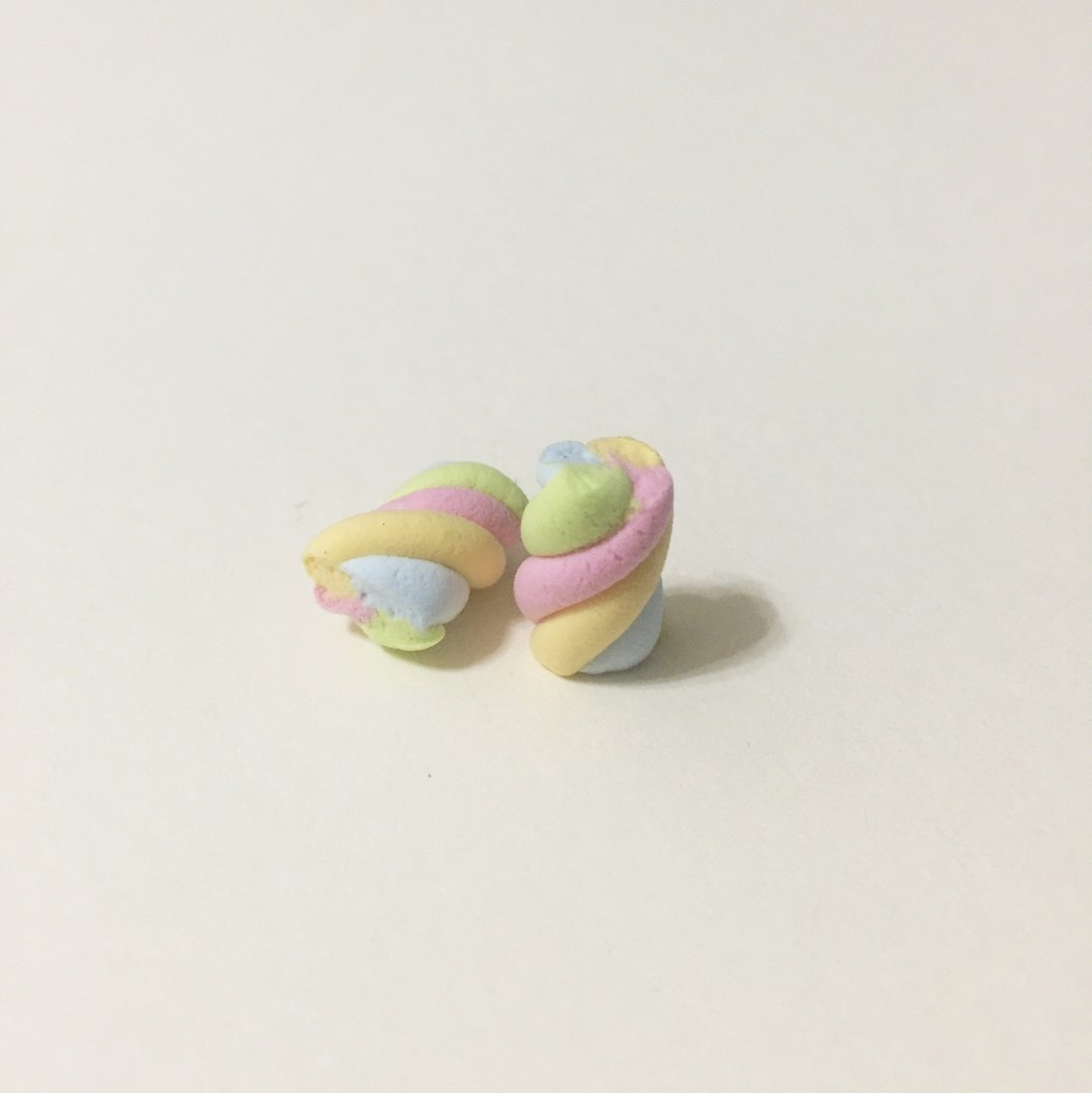 ~~mini 圣诞新品上市~~棉花糖耳环组(2个一组) (可改耳夹式) ((满600随机送神秘小礼物)) - 耳环/耳夹 - 粘土 多色