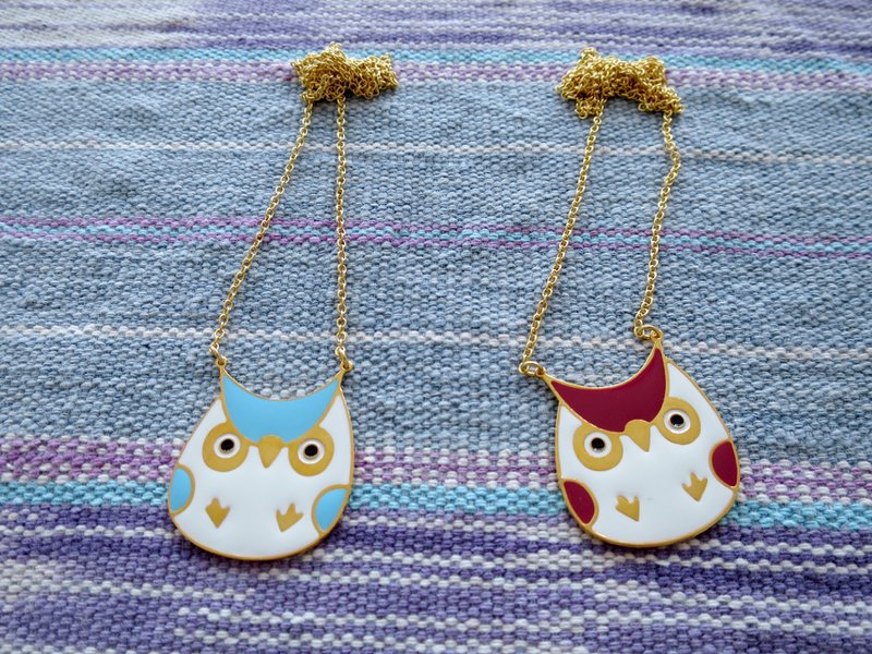 猫头鹰 手作长版项链 - 项链 - 其他金属 