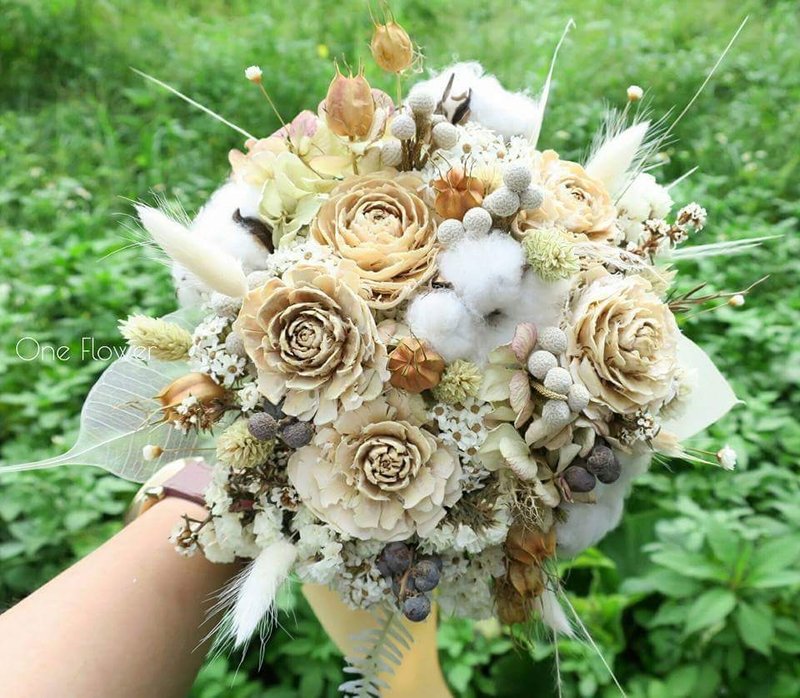 ▫One 花筒▫ 木玫瑰捧花花束 - 植栽/盆栽 - 植物．花 粉红色