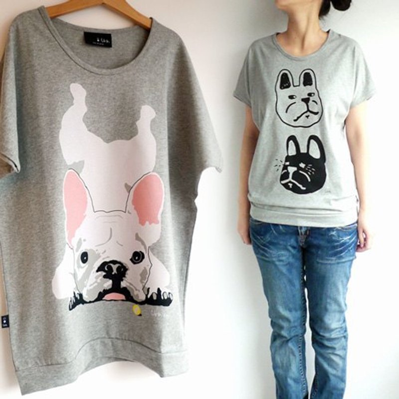 ：Urb.【法斗 系列 】/T恤/男女均有 - 女装 T 恤 - 棉．麻 灰色